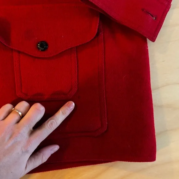 Vintage Filson Seattle Mackinaw Wool Red Coat Jacket Womens Size 14 - Picture 4 of 7